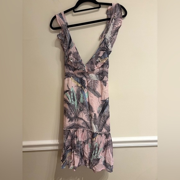 Anthropologie Maaji Aster Dress Red Pink Tropical Motif Size Large NWT - Picture 7 of 12